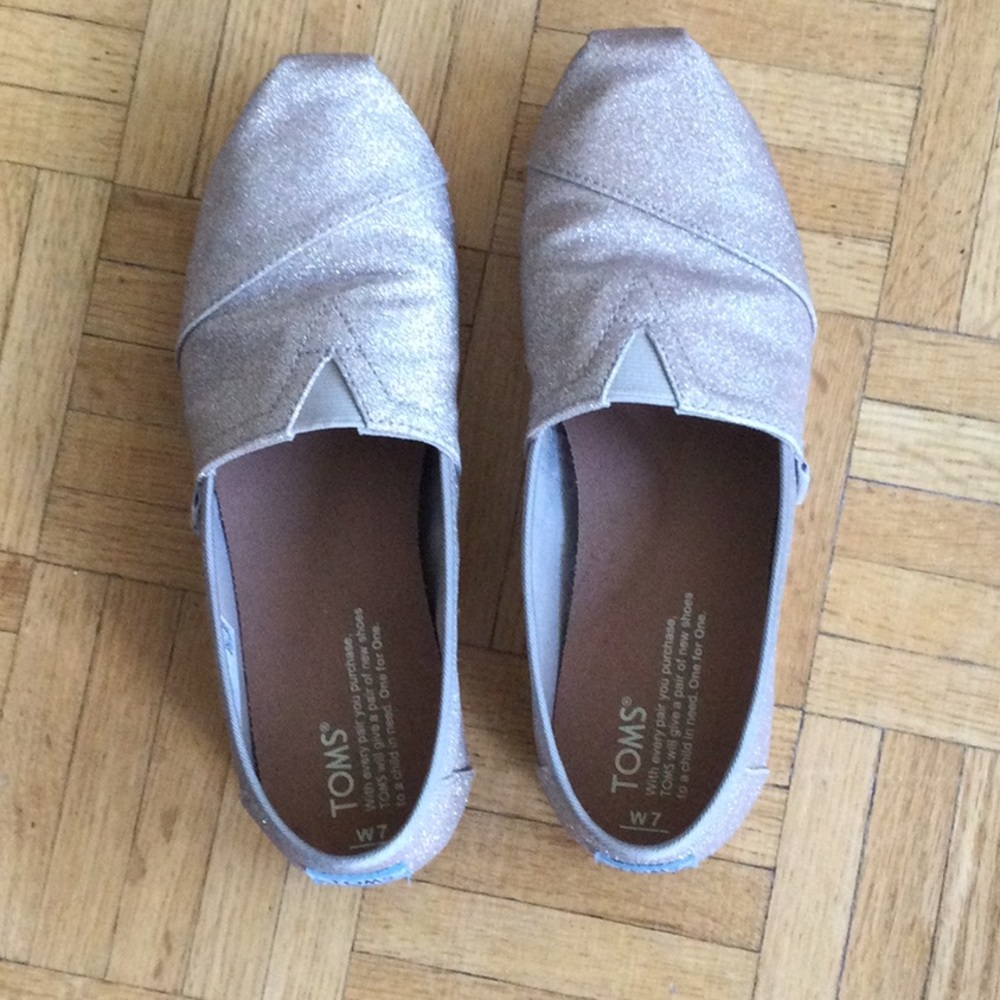 Toms rose gold shoes